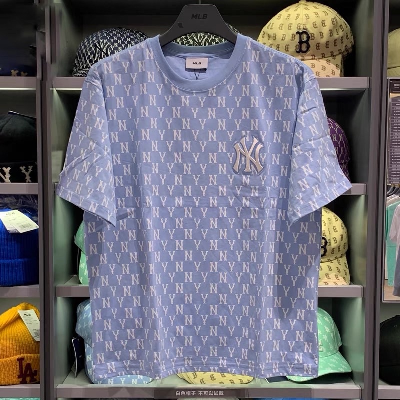 Áo thun NY MLB unisex nam nữ in hình -Logo cá tính SIZE CHÂU ÂU