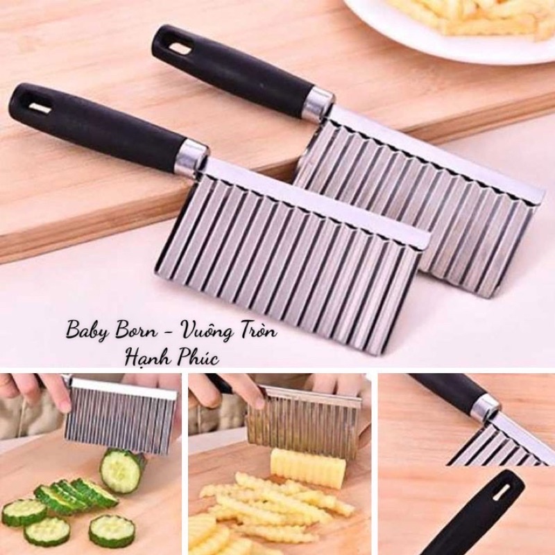 Dao thái rau rủ lượn sóng tạo hình cho bé