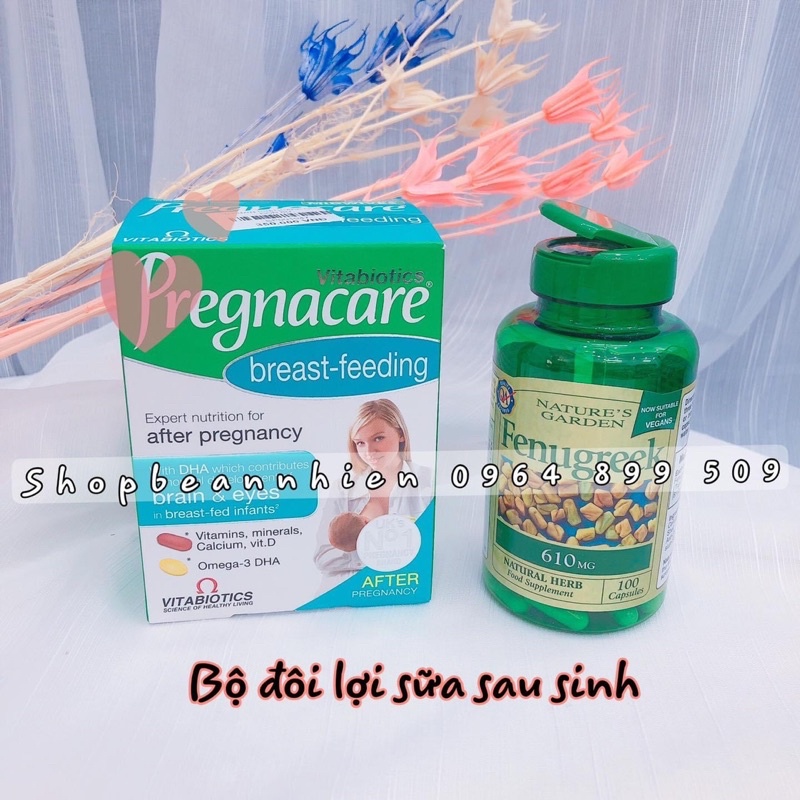 combo lợi sữa cỏ cà ri uk + viên uống pregnacare