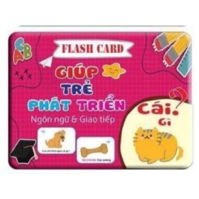 Bộ thẻ flashcard phát triển ngôn ngữ, tư duy 5 chủ đề size to 16cm