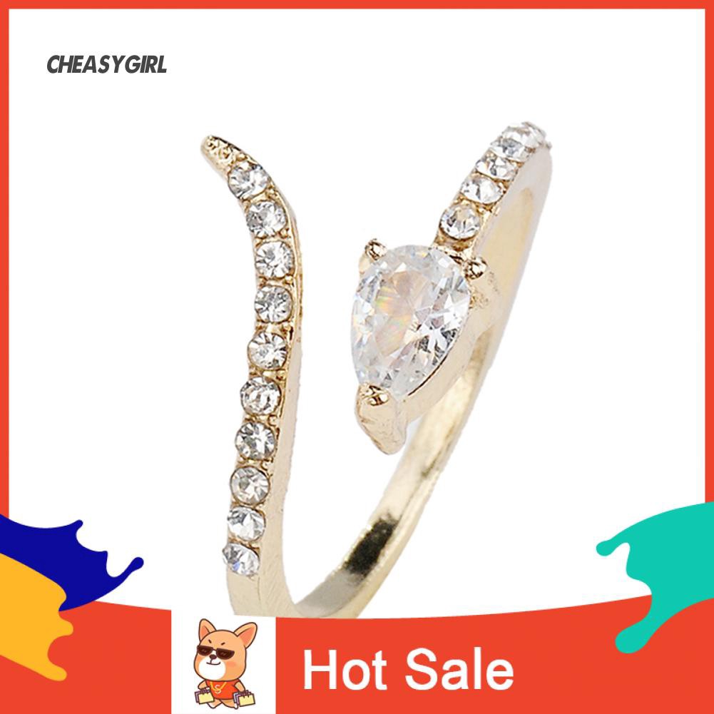 Nhẫn hở hình rắn đính đá thời trang nữ tính