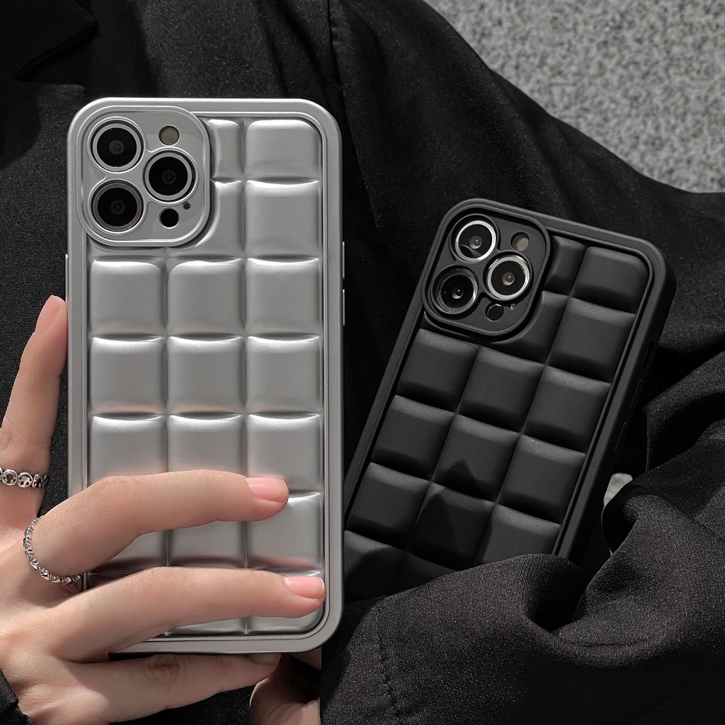 Ốp Điện Thoại Vuông Mạ Điện Màu Bạc Cho Iphone 14 Plus 14 pro max 13 Pro max 12 11 xr xs max/ốp iphone/ốp ip/