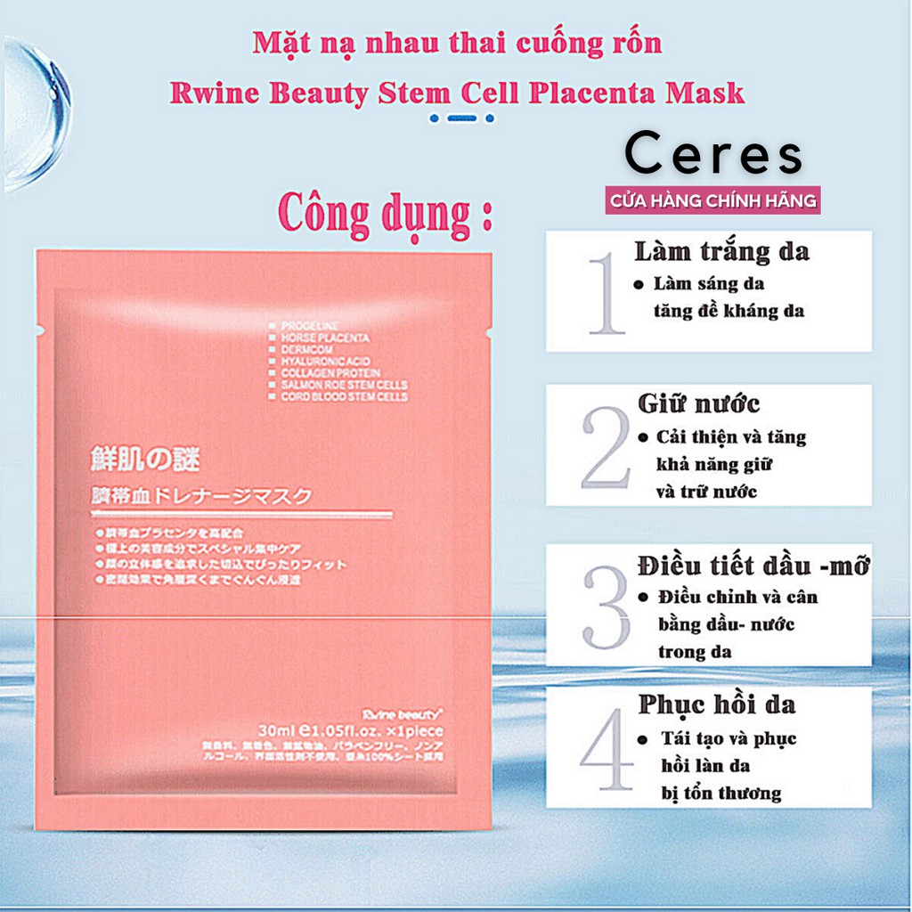 Mặt nạ nhau thai cừu - mặt nạ giấy dưỡng da Nhật Bản mask rwine dưỡng ẩm và trắng da | BigBuy360 - bigbuy360.vn