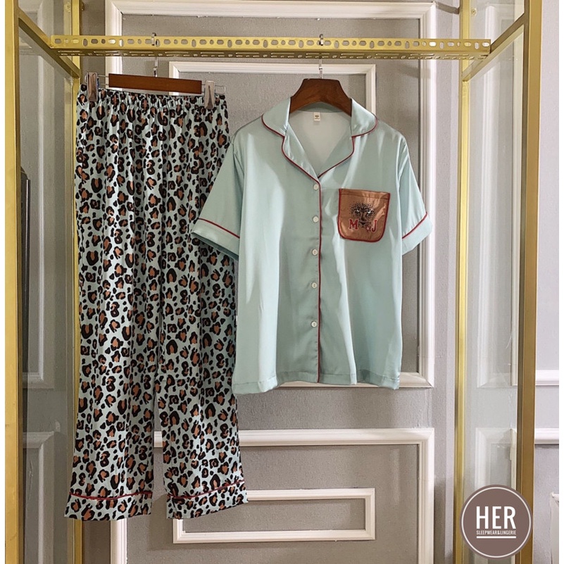 Đồ Bộ Pijama Tay Ngắn Quần Dài Lụa QC Cao Cấp - Her Sleepwear