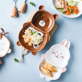Đĩa ăn dặm gốm sứ cho bé hình thú đáng yêu kích thích bé ăn ngon
