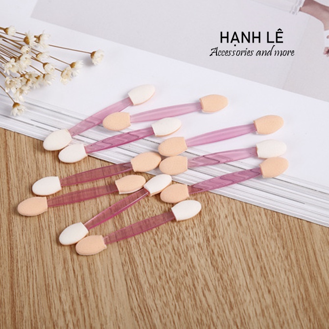 10 Cọ mắt hai đầu bông mút dùng để đánh phấn mắt đóng gói tiện dụng dễ mang theo