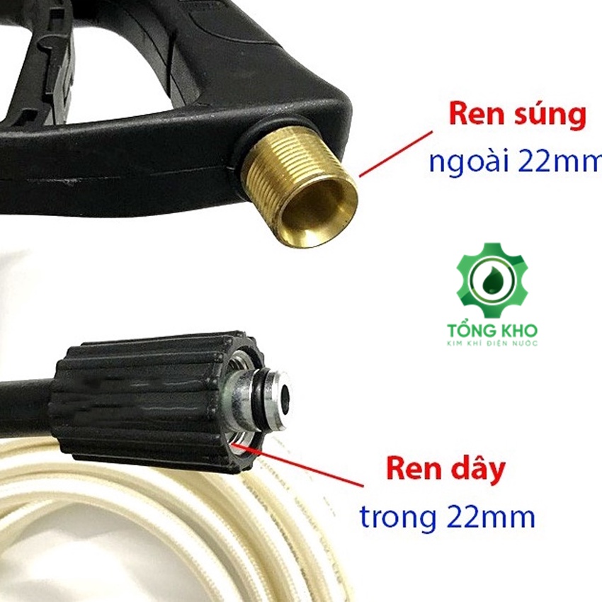 Súng rửa xe áp lực cao ren ngoài 22mm và 14mm - Tổng kho kim khí điện nước