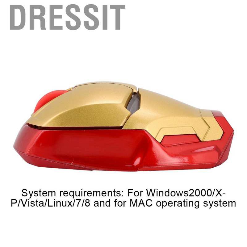 Chuột Chơi Game Không Dây Hình Iron Man 2.4ghz Usb 4d 1600dpi Cho Pc / Laptop