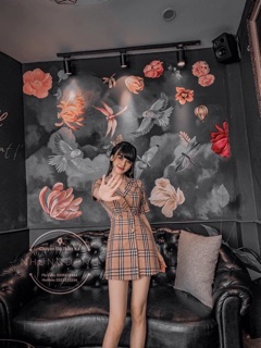Váy bbr cổ vest siêu sang