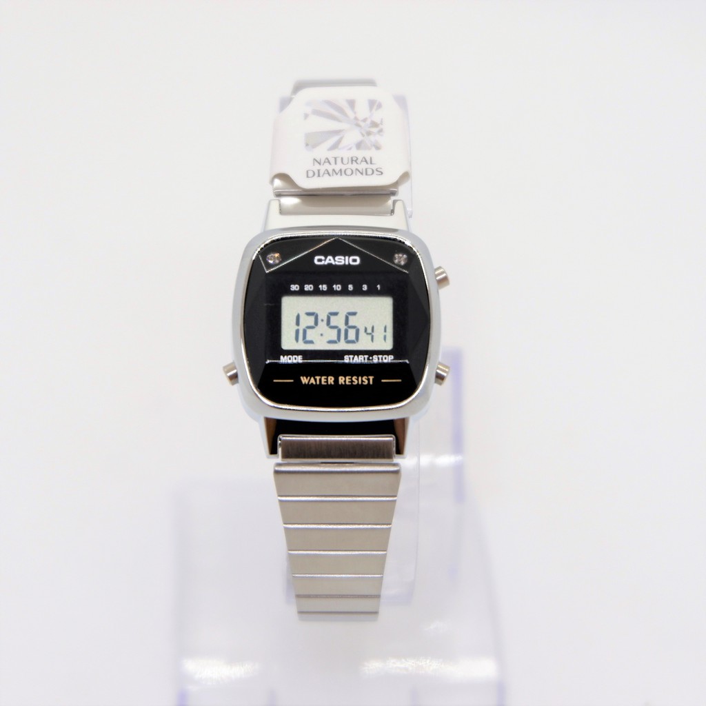 Đồng Hồ Nữ Casio LA670WAD-1DF 🌟 ғʀᴇᴇ sʜɪᴘ 🌟 - Dây Đeo Kim Loại Mặt Vuông Đính Đá 💎Kim Cương 🔥 Cam Kết Hàng Chính Hãng 🔥