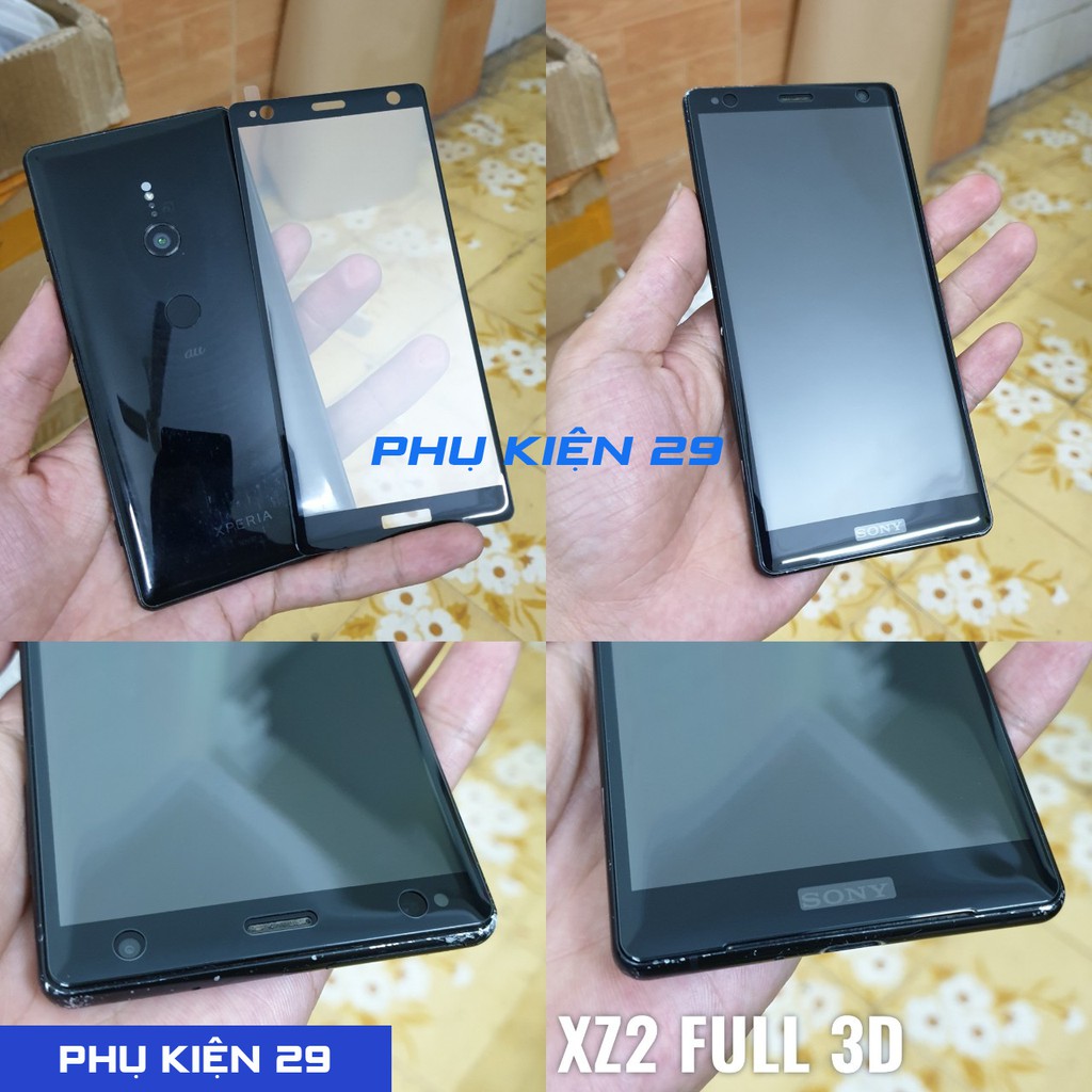 [Sony XZ2] Kính cường lực FULL màn viền cong đen / trong Glass Pro+ 9H