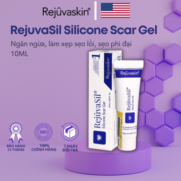 Gel Xóa Sẹo Lồi, Sẹo Phì Đại RejuvaSil Silicone Scar 10ml của Rejuvaskin Hoa Kì