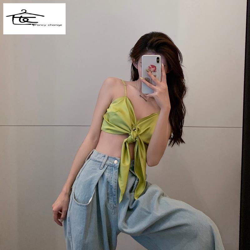 Áo Hai Dây Dáng Ngắn Phong Cách Cá Tính Quyến Rũ Thời Trang Mùa Hè 2022 Mới Dành Cho Nữ