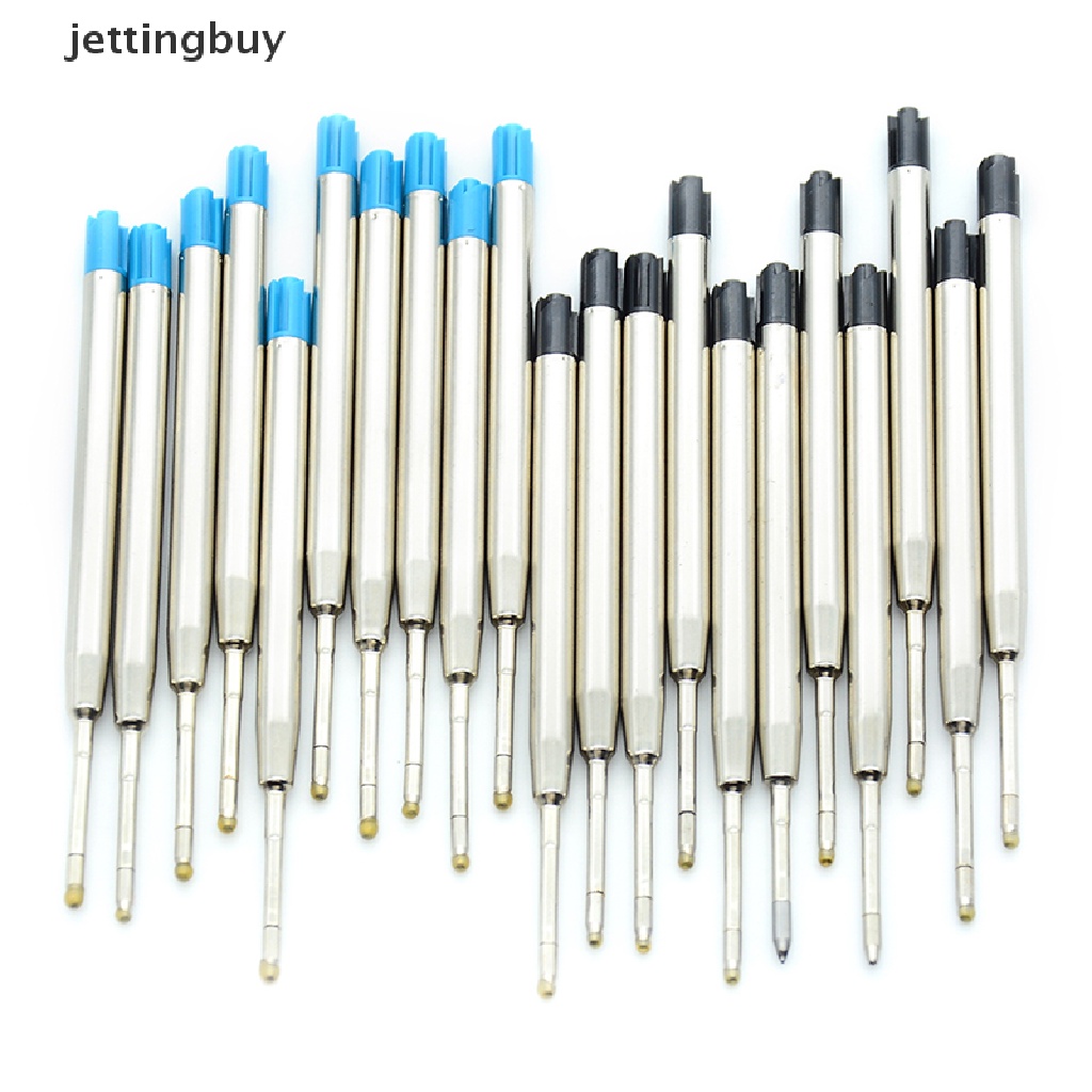 Set 10 ruột bút bi mực xanh dương dạng bơm JETTING ngòi 1.0mm trung bình kiểu tiêu chuẩn QDD