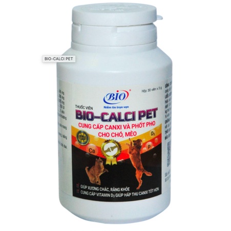 Viên bổ sung canxi, Phốt pho cho chó mèo BIO-CALCI PET