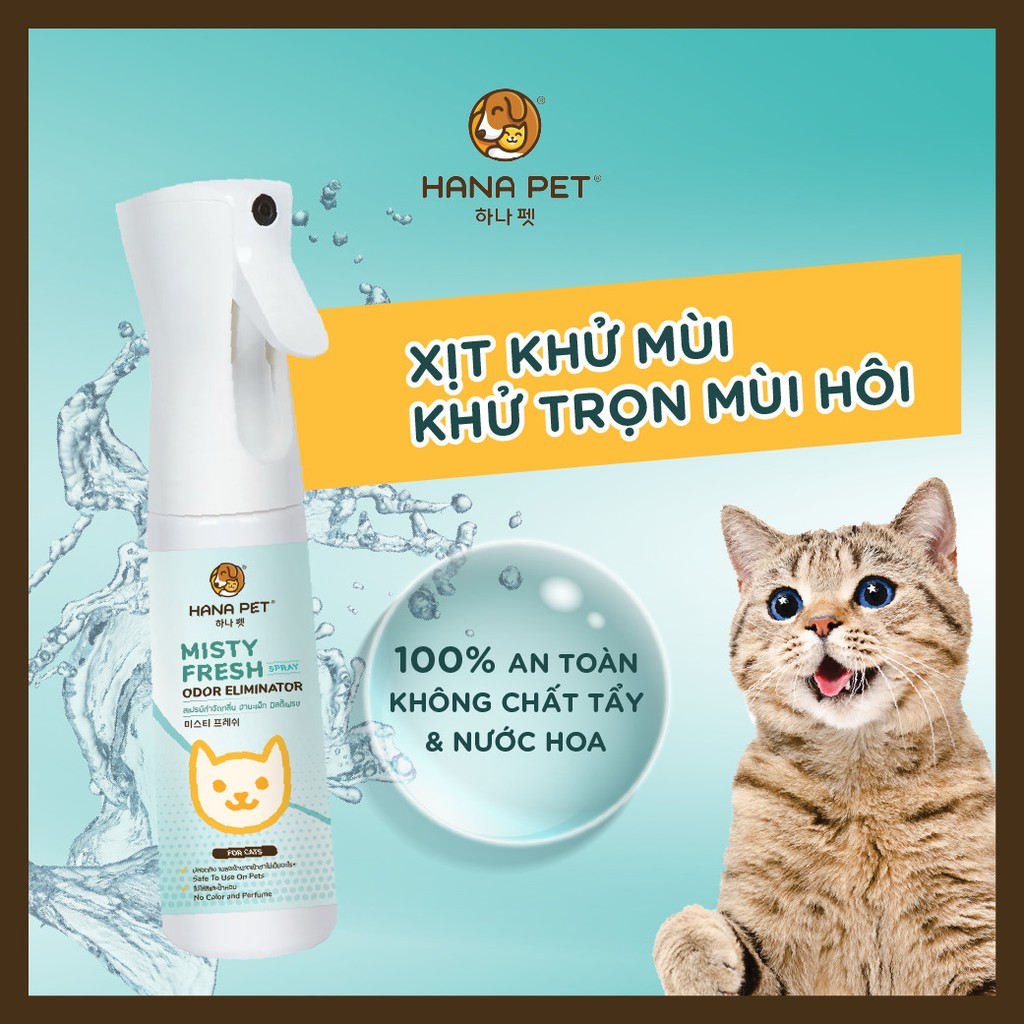 Xịt khử mùi, khử khuẩn Misty Fresh an toàn cho thú cưng 300ml - Hana Pet Việt Nam