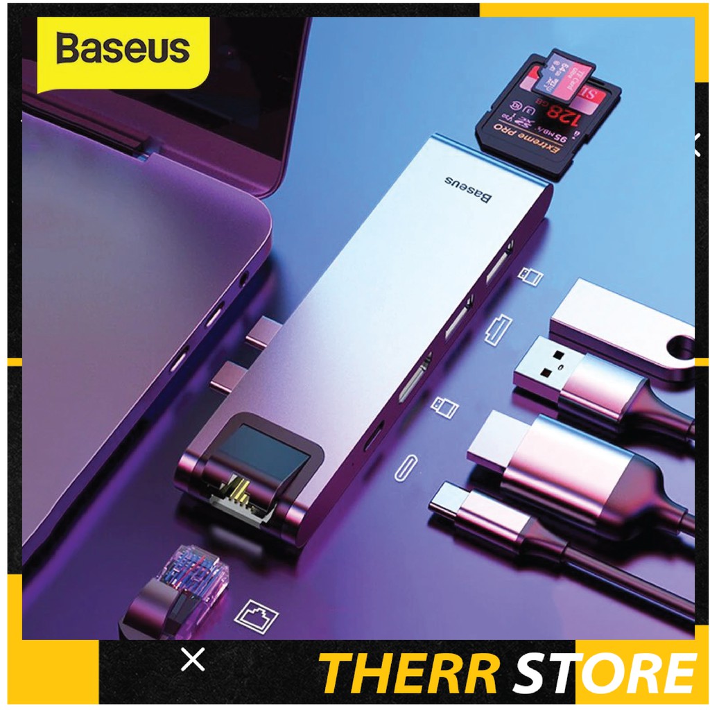 Hub chuyển Baseus Thunderbolt C Pro 7 in 1 Smart Hub cho Macbook Pro 2016/ 2017/ 2018