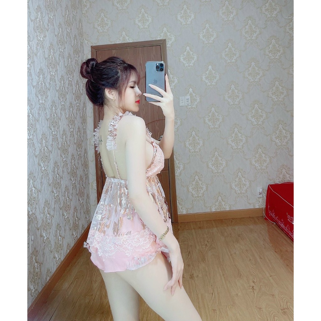 Đồ ngủ sexy  Freeship  Đồ ngủ sexy phối ren có mút Freesize dưới 60kg | BigBuy360 - bigbuy360.vn