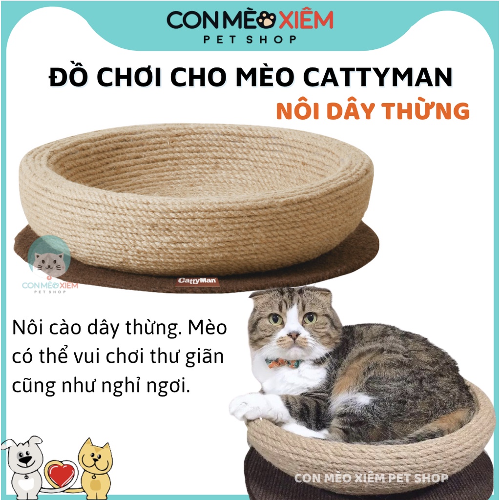 Đồ chơi cho mèo nôi dây thừng cattyman bằng dây bện, đồ chơi cho thú cưng Con Mèo Xiêm