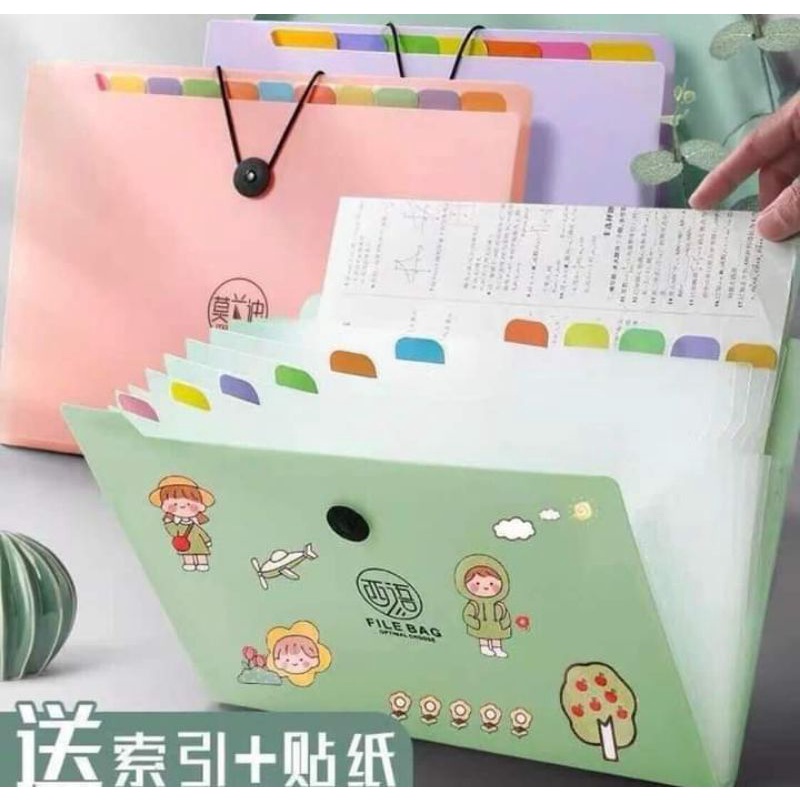 FILE NGANG lưu tài liệu loại trơn nhiều ngăn, tiện lợi ( dạng A4)