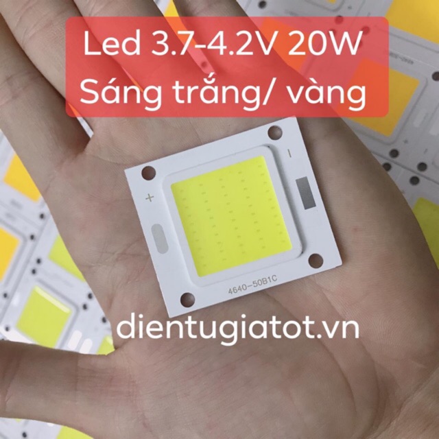 Đèn led siêu sáng 3.7V - 4.2V 20W sáng trắng, sáng vàng