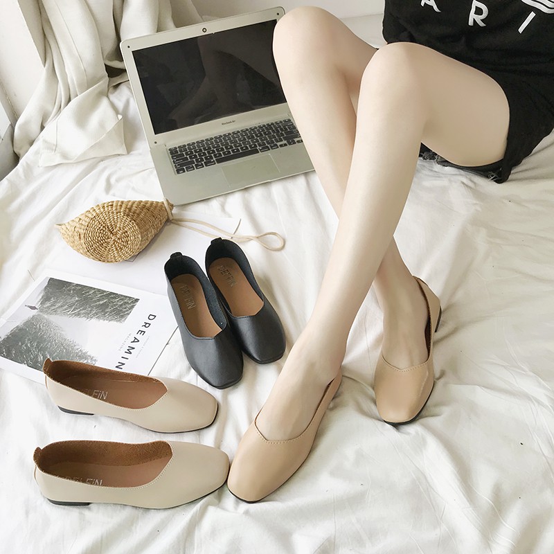 Giày Búp Bê Nữ Mũi Vuông Thời Trang Hàn 2021 | BigBuy360 - bigbuy360.vn