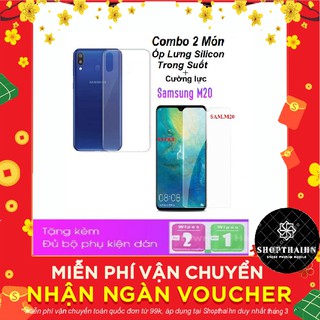 Ốp Lưng silicon Trong Suốt SS Galaxy M20+Cường Lực trong suốt Ss Galaxy M20