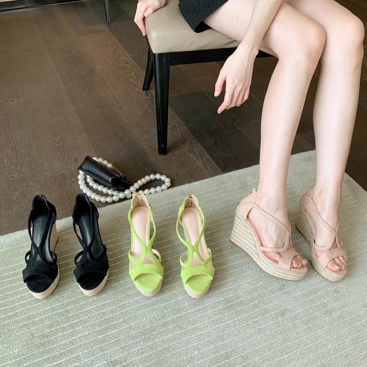 Sandal đế xuồng bền đệp êm chân gót cao 10cm size 34/39   280622