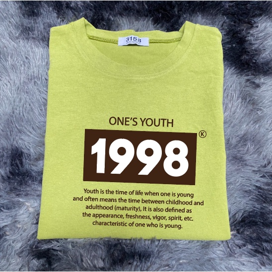 áo phông 3158 form rộng in chữ 1998 chất liệu cotton mát mẻ