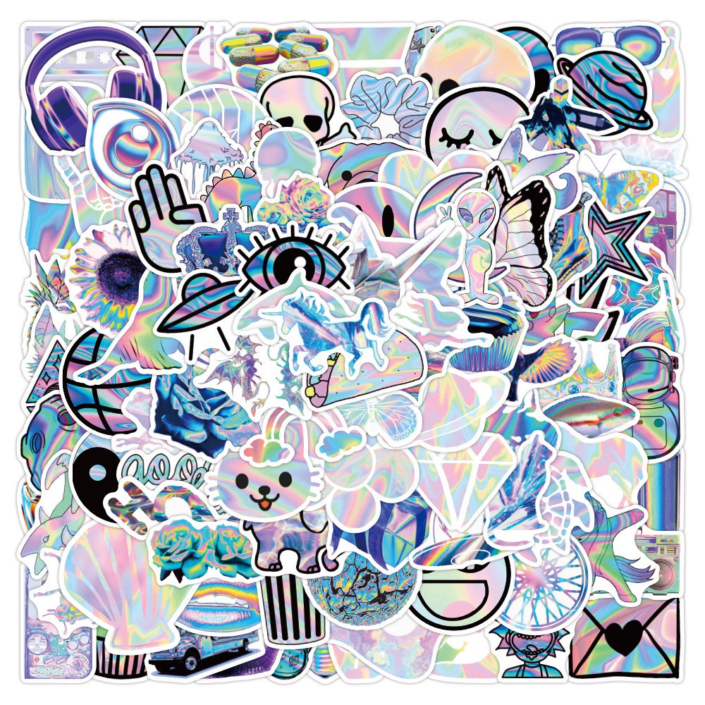 Set 10/25/50/100 miếng dán graffiti chống thấm nước trang trí laptop/xe hơi/ván trượt/xe máy/điện thoại