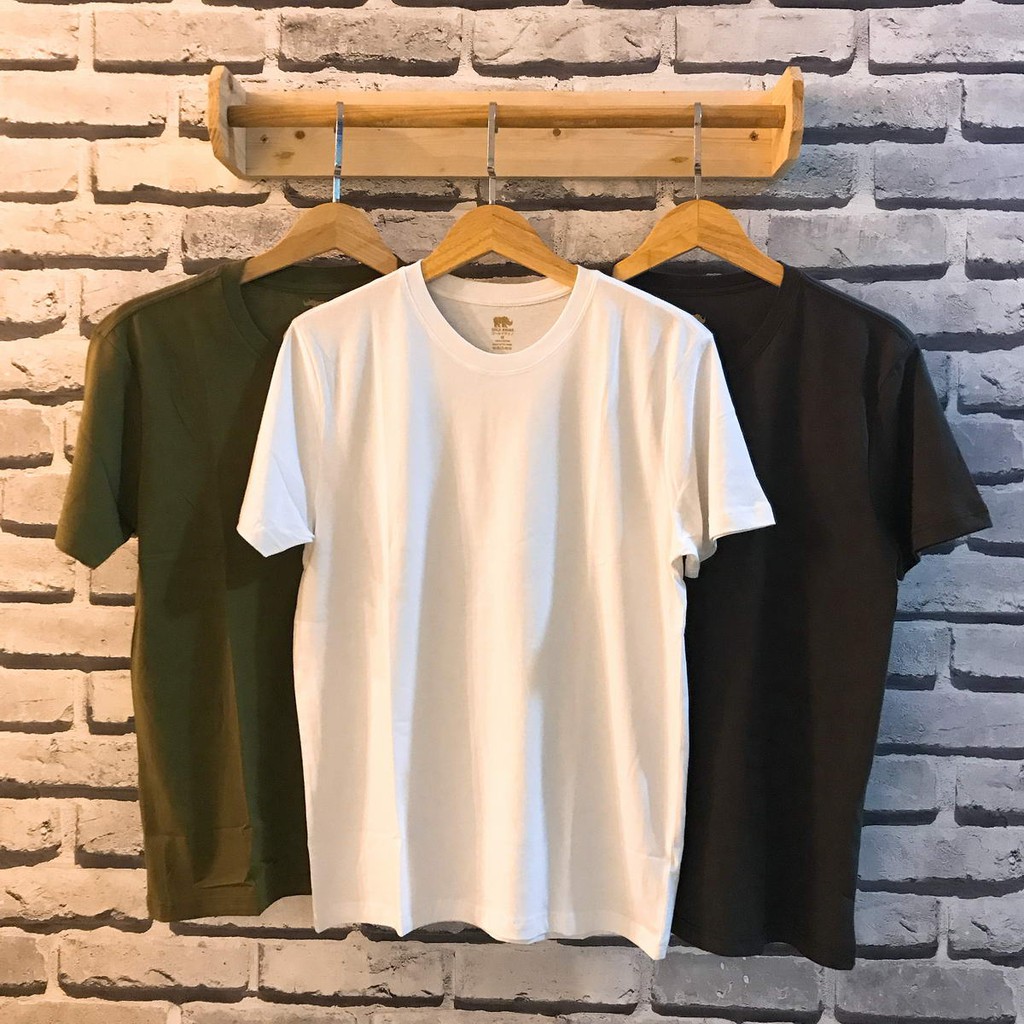 Combo3 áo thun in hình thoát nhiệt Nhật Bản rêu, trắng, rêu đậm