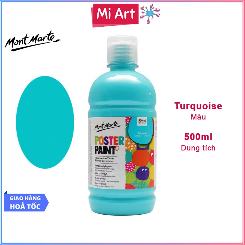 Màu Nước Poster Paint Mont Marte 500ml - Turquoise - MPST0016