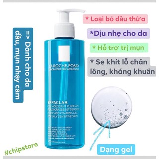 Gel rửa mặt La Roche-Posay Effaclar Purifying Foaming Gel 400ml