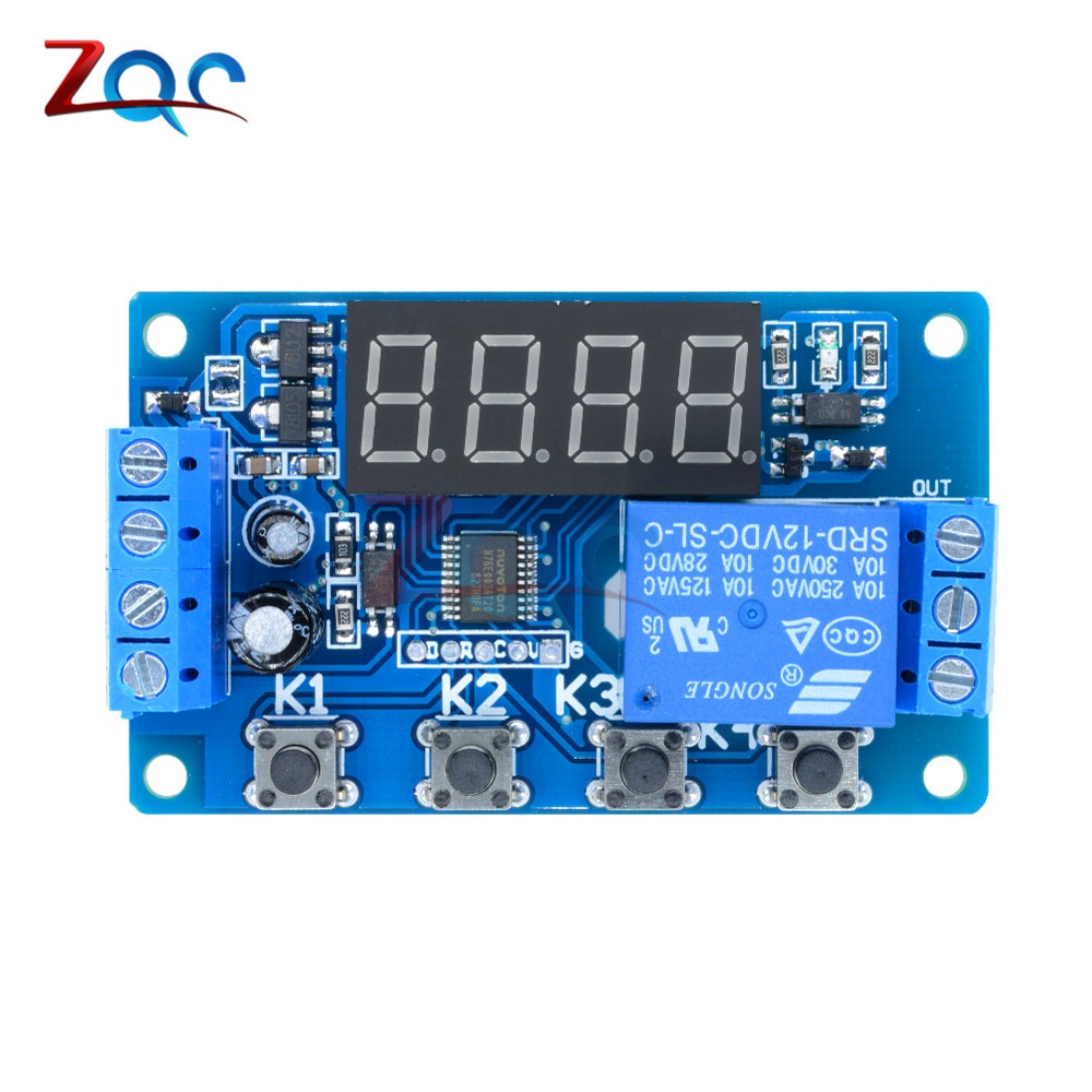 DC 5V 12V 24V 10A LED Digital Delay Relay Multifunction Trigger Time Circuit Timer Control Cycle Switch PLC Module for Motor etc