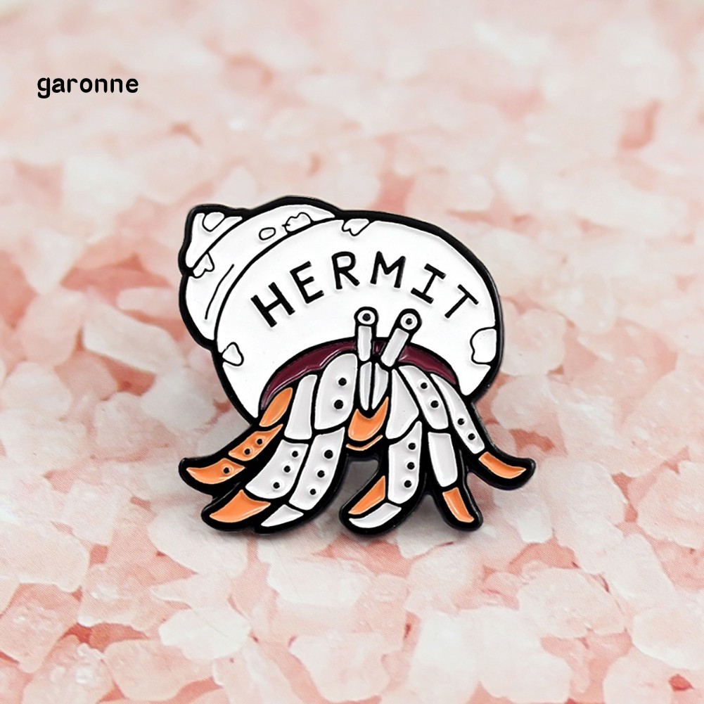 GA_Cartoon Hermit Crab Enamel Brooch Pin Unisex Badge Denim Coat Clothes Decor