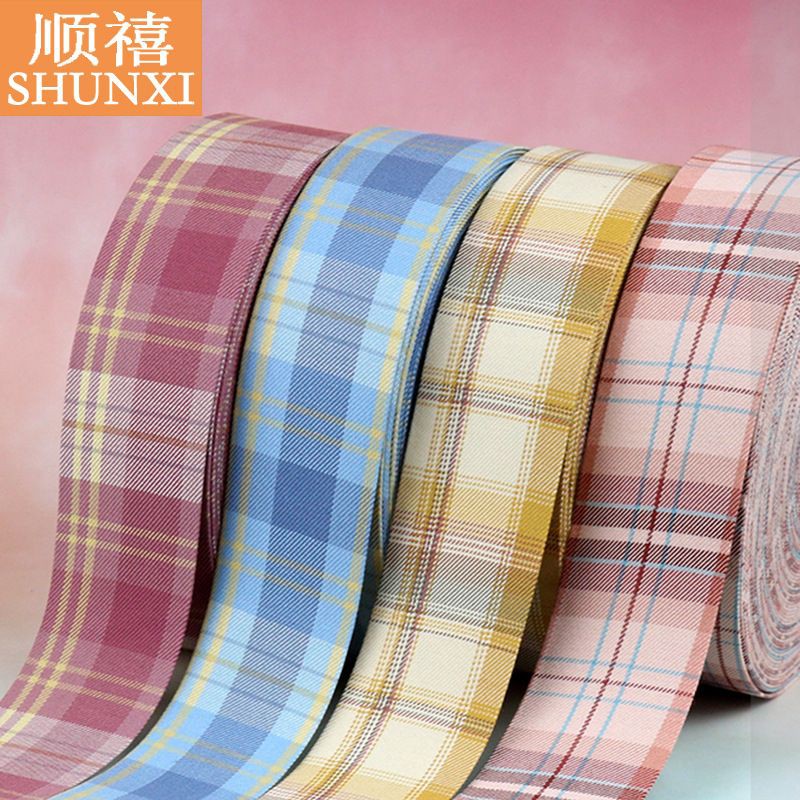 Ruy băng kẻ Hàn Quốc màu xinh xắn