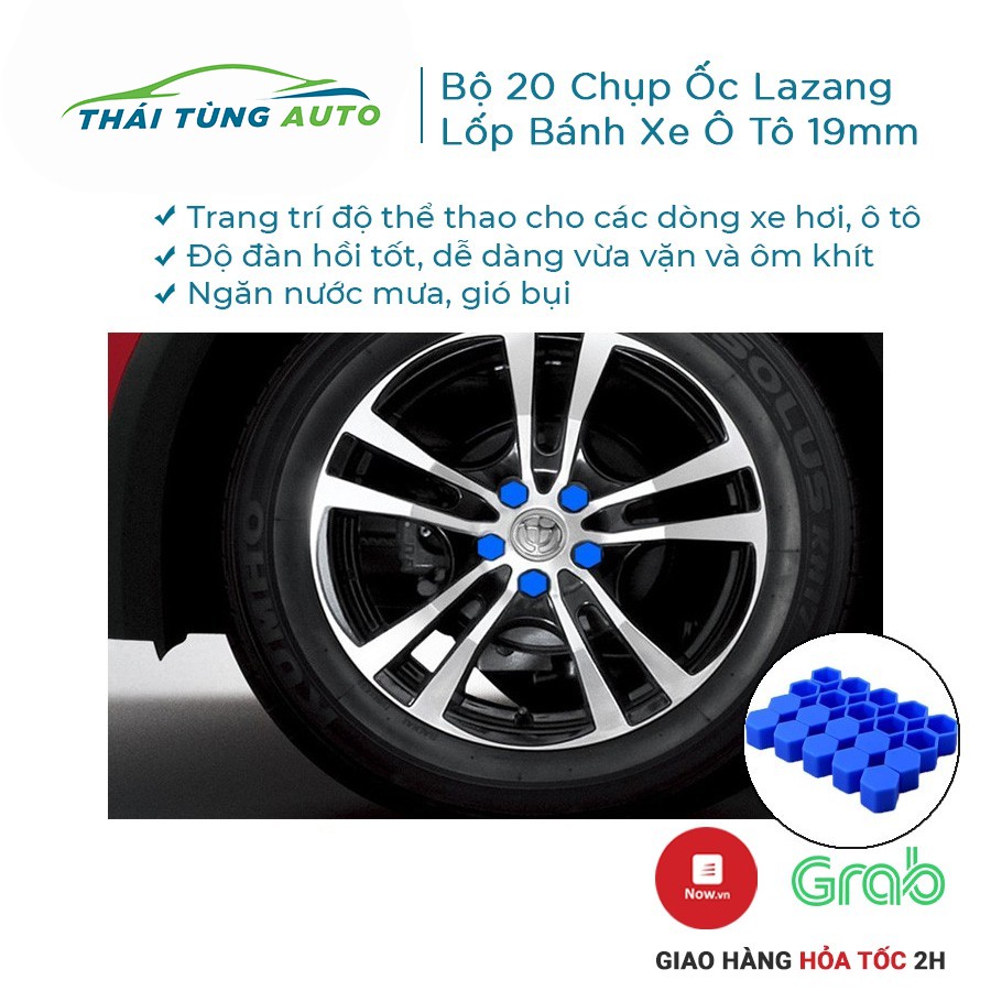 Bộ 20 Chụp Ốc Lazang Trang Trí Và Bảo Vệ Ốc Lốp Bánh Xe Ô Tô 19mm