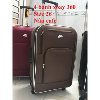Size 26inch - Vali kéo du lịch vải dù - 4 bánh xoay 360 độ - Có khoá số