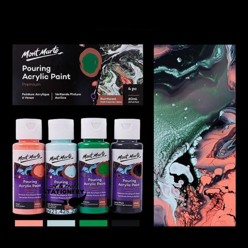 Mont Marte Premium Pouring Acrylic Paint, Màu Acrylic Pouring đăng lần 1/2