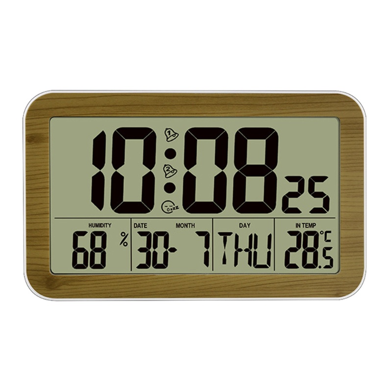 Đồng Hồ Báo Thức Kỹ Thuật Số Gắn Tường Hiển Thị Nhiệt Độ Và Độ Ẩm Ngày Tuần