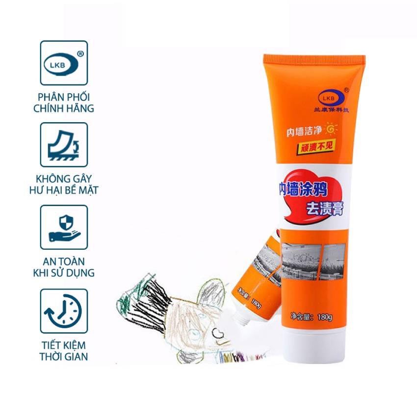 Kem Tẩy Vết Bẩn Trên Tường LKB 180 gr - Vệ Sinh Làm Sạch Vết Bẩn Bám Tường Hiệu Quả Cao GALA HOME
