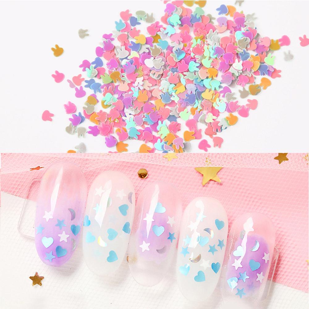 Hộp Kim Sa Hình Hoa / Bướm / Trái Tim Bằng Nhựa Acrylic Trang Trí Móng Tay