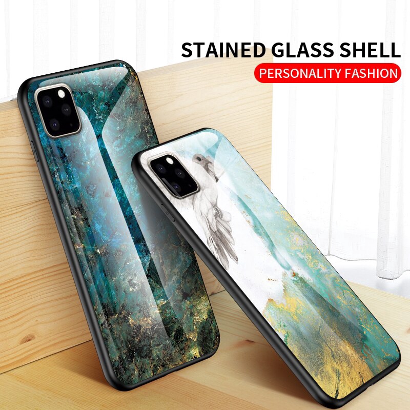 Marble Case for Google Pixel 4 XL 3A 3 2 XL Case Luxury Grain Hard Tempered Glass Protective Back Cover Case