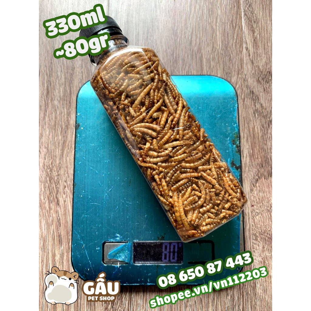 Sâu khô ăn vặt cho Hamster lọ lớn