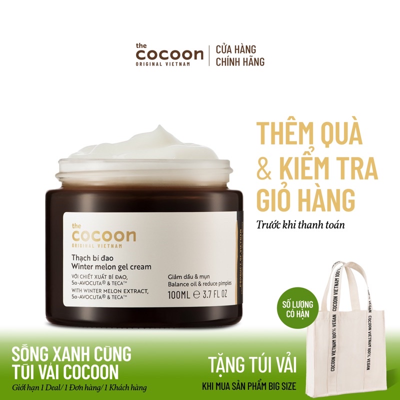 [Mã FMCGMALL -8% đơn 250K] Bigsize - Thạch Bí Đao Cocoon Cấp Ẩm Và Ngừa Mụn 100ml