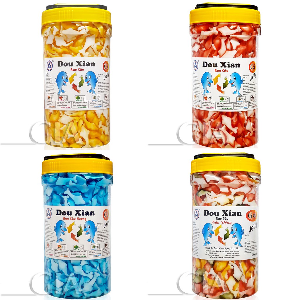 Thạch rau câu con cá Hàng Huy  đủ hương hộp 2.5kg Gia store