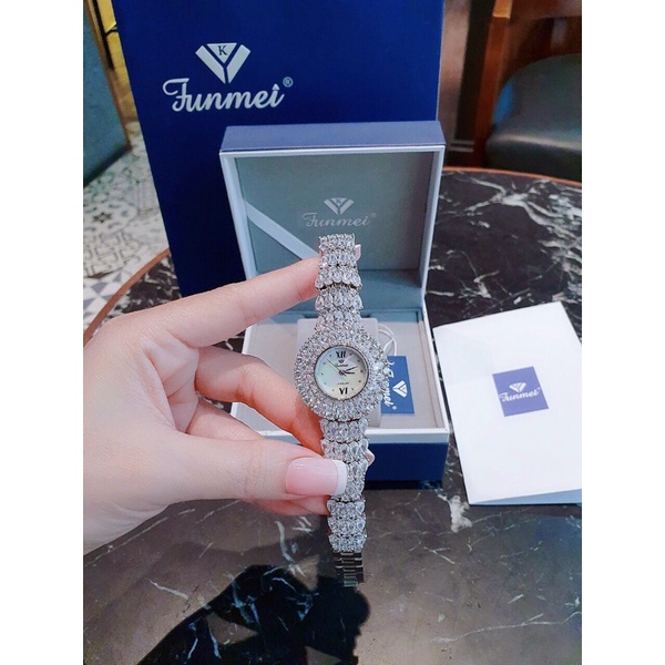 Đồng hồ nữ FUNMEI giọt nước chính hãng máy Nhật Miyota đính đá swarovski chắc chắn full box thẻ bảo hành 12 tháng