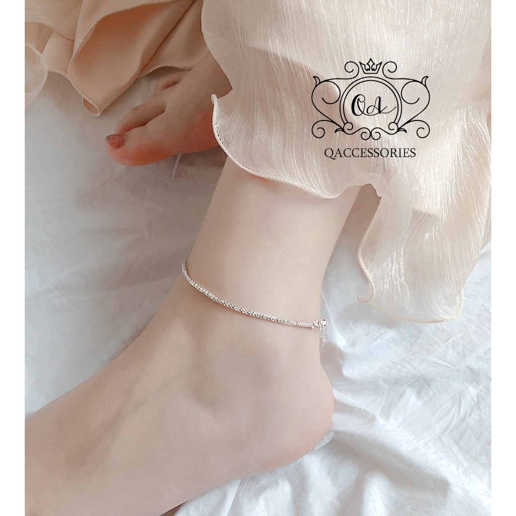 Lắc chân bạc xù vòng chân sequin kim tuyến S925 TWIST Silver Anklet QA SILVER - CÓ GIÁM ĐỊNH BẠC 925 | BigBuy360 - bigbuy360.vn