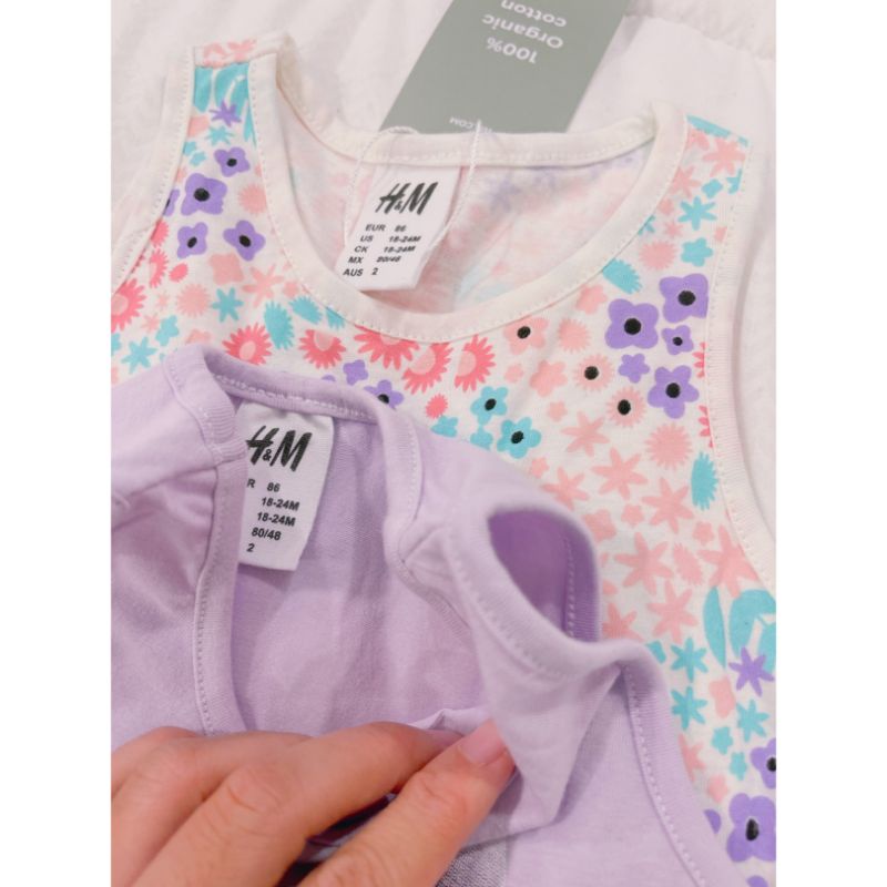 Set 2 váy Hm Elsa chất cotton in full hoa nhí xịn sò cho bé gái