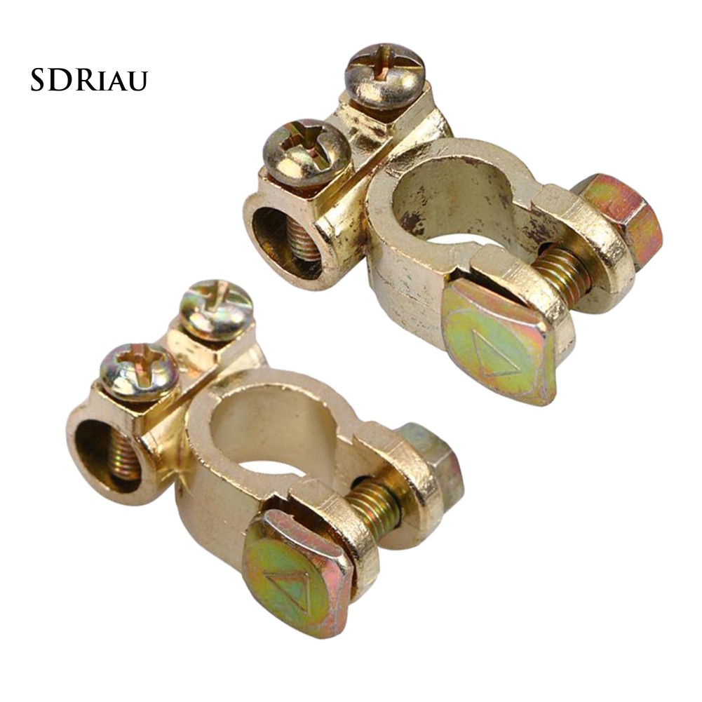 2Pcs Positive + Negative Car Vehicle Alloy Battery Terminal End Clamp Connector